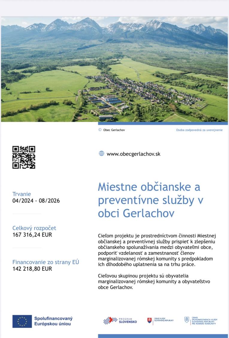 Miestne občianske a preventívne služby v obci Gerlachov Miestne občianske a preventívne služby v obci Gerlachov